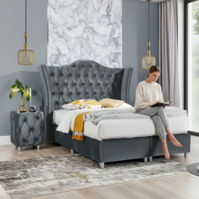 Designer Garnitur Schlofzëmmer Set Luxus Bett 2x Nuetsdësch Holz Komplett nei