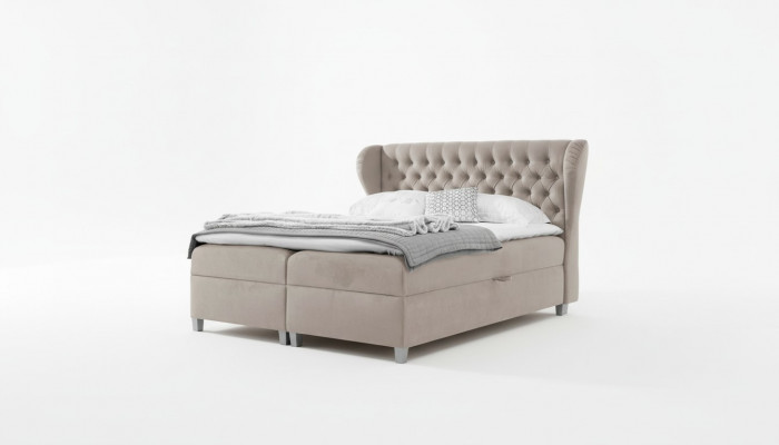 Luxus Duebelbett Chesterfield Schlofkummer Ariichtung Polsterbett Modern Miwwelen