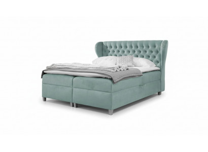 Schlofzëmmer Modern Bett Chesterfield Ariichtung Polsterbett Holz Design Miwwelen