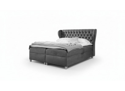 Luxus Design Boxspringbett Schlofzëmmer Gepolstert Bett Modern Miwwelen Chesterfield