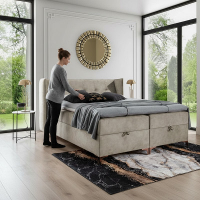Einrichtung Schlofkummer Polsterbett Luxus Boxspringbett Duebel Design Miwwelen