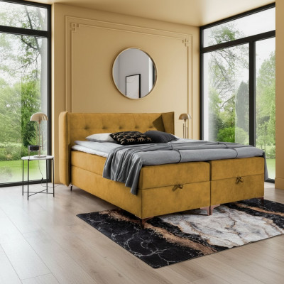 Bett 160x200cm Luxus Design Miwwelen Schlofzëmmer Boxspringbett Duebel Neit