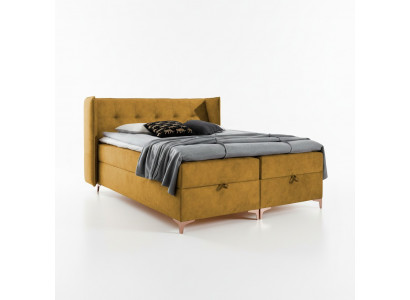 Bett 160x200cm Luxus Design Miwwelen Schlofzëmmer Boxspringbett Duebel Neit