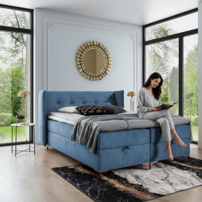 Moderne Schlofzëmmer Luxusbett Gepolstert Bett Ariichtung Design Polstermöbler