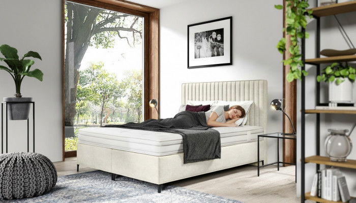 Designer Bett Duebelbett Luxus Schlofzëmmer Gepolstert Bett 160x200cm Moderne Stil