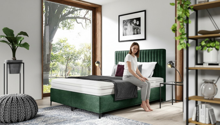 Luxus Boxspringbett Schlofkummer Polsterbett Ariichtung Textil 160x200cm Holz
