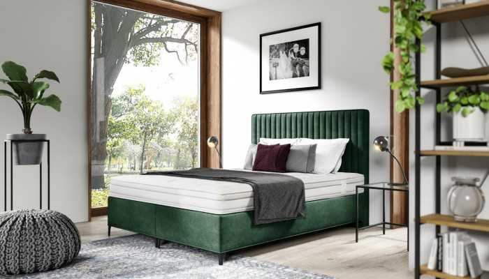 Luxus Boxspringbett Schlofkummer Polsterbett Ariichtung Textil 160x200cm Holz