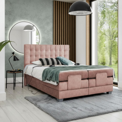 Bett 160x200cm Ariichtung Schlofzëmmer Polsterbett Textil Modern Miwwelen Nei