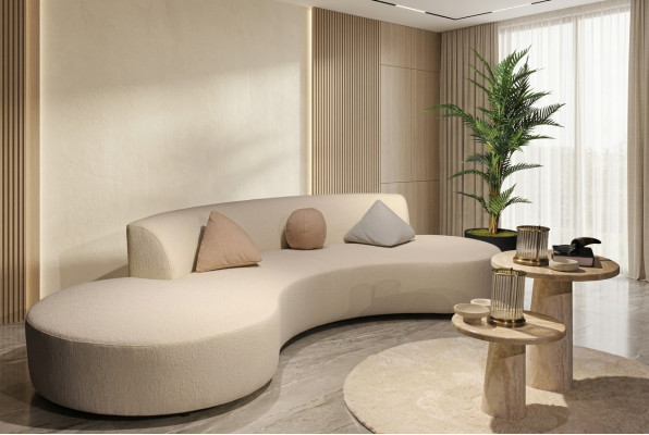 Design Wunnzëmmer Set Sofa Véiersëtzer mat 2x Dëscher Luxus Miwwelen