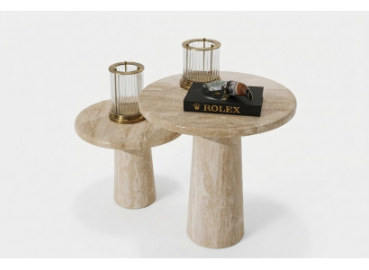 2x Couchtische Wunnzëmmer Set Holz Miwwelen Design Modern Ariichtung