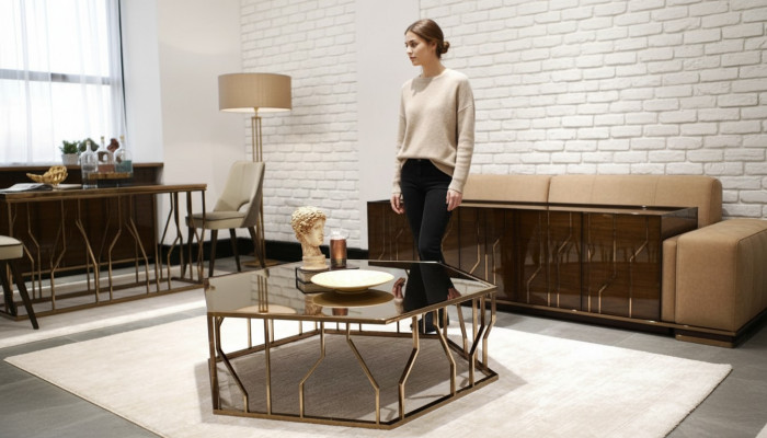 Modern Couchtisch Design Ariichtung Design Miwwelen Glas Dësch Stuff