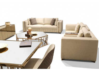 Wunnzëmmer Set Sofa Zweisëtzer Modern Sofa Dräisëtzer Polster Miwwel Dësch