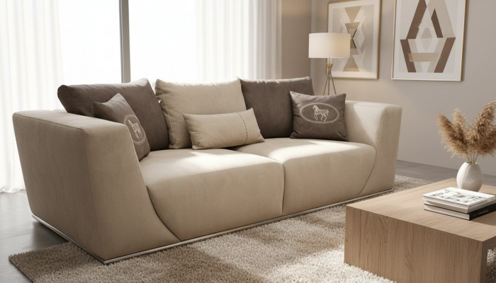 Wunnzëmmer Sofa Drésëtzeger Modern Sofa Canapé Polster Miwwelen Textil Ariichtung