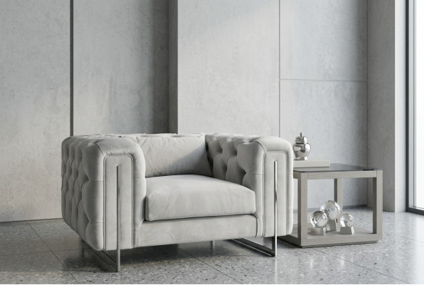Modern Sesselen Wunnzëmmer Chesterfield Miwwelen Polster Ariichtung Textil