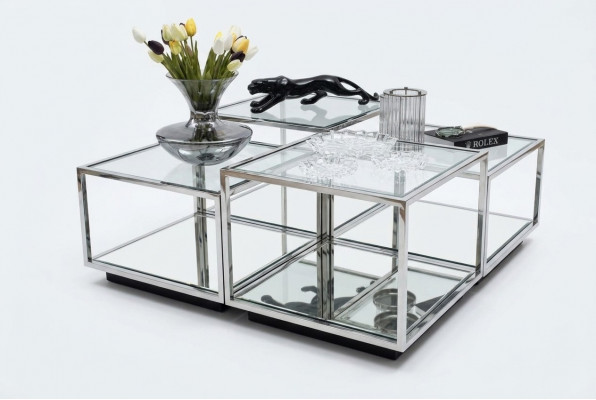 Moderne Glas Couchtisch Wunnzëmmer Miwwel Neien Design Ariichtung