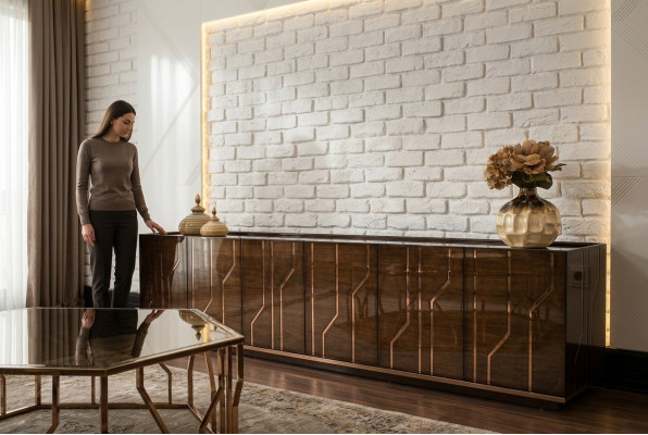 Wunnzëmmer Miwwelen Sideboard Luxus Modern Design Kommod Holz Ariichtung