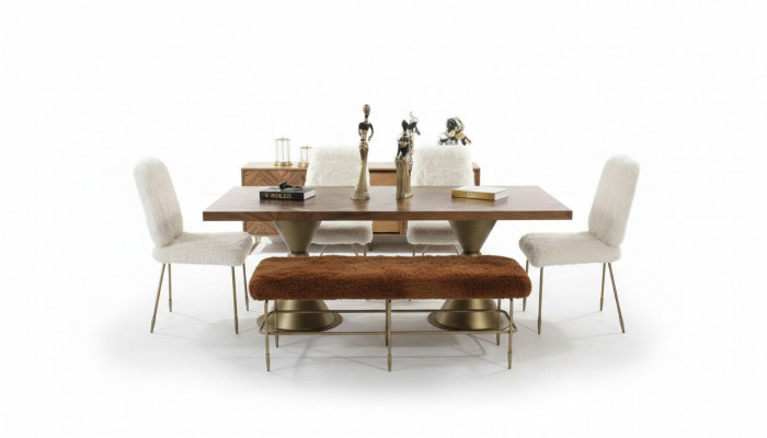 Iesszëmmer Set Iessdësch 4x Still Sëtzbank Modern Set Luxus Iessgrupp