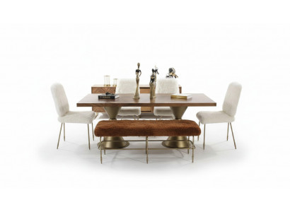 Iesszëmmer Set Iessdësch 4x Still Sëtzbank Modern Set Luxus Iessgrupp