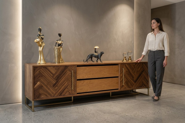 Braun TV Gestell RTV Säitennuebel Wunnzëmmersmiwwel Modern Luxus Nei