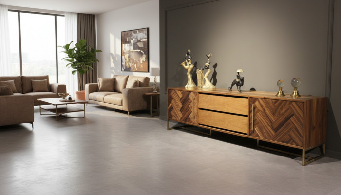 Braun TV Gestell RTV Säitennuebel Wunnzëmmersmiwwel Modern Luxus Nei