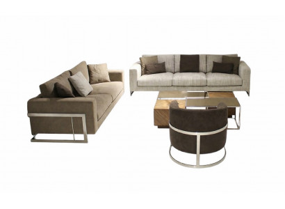 Wunnzëmmermiwwelen Design Wunnzëmmer Set 4 Deeler Modern Sofagarnitur Nei Sallendëscht