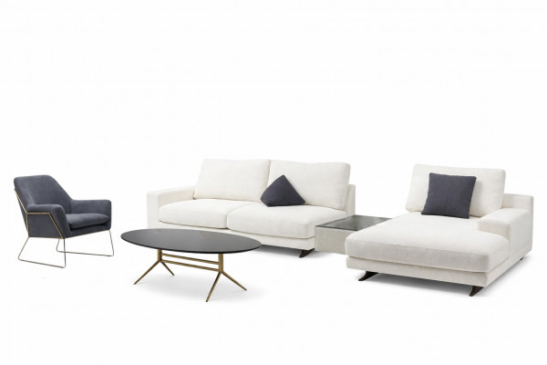 Design Wunnzëmmer Komplett 3-teileg Textil Sofagezei Modern Dësch