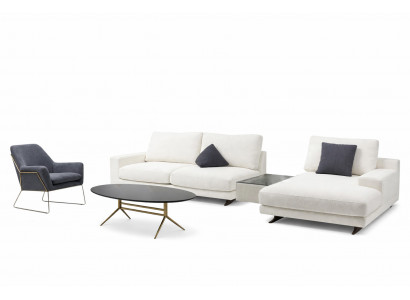 Design Wunnzëmmer Komplett 3-teileg Textil Sofagezei Modern Dësch
