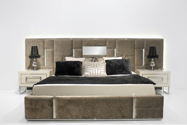 Luxus Schlofzëmmermiwwel Komplett Miwwel 3tlg Duebelbett 2x Nuetsdëscher