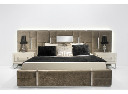 Luxus Schlofzëmmermiwwel Komplett Miwwel 3tlg Duebelbett 2x Nuetsdëscher