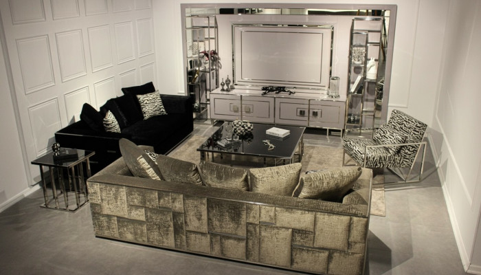 Modern Wunnzëmmer Set Sofagarnitur Miwweldesign Wunnwand Couchtisch Komplett