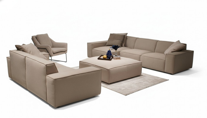 Wunnzëmmermiwwel Set 4 Deeler Luxus Ariichtung Sofagarnitur Design Ecksofa