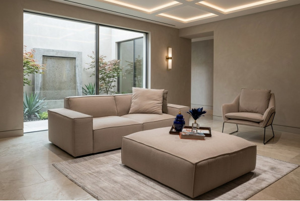 Wunnzëmmer Miwwelen Luxus Komplett 2-tlg Design Sofa Dräischëianlag Hocker
