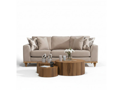Sofa Dräisëtzer Wunnzëmmer Design Modern Miwwelen Luxus Beige Sofae