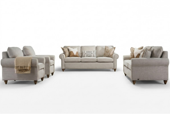 Wunnzëmmer Sofagarnitur Modern Design Miwwelen 2x Sofa Dräisëtzer 2x Sesselen