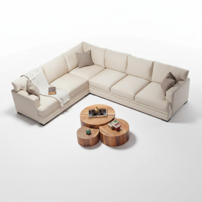 Eckcouch Wunnzëmmer Design Miwwelen Luxus Sofa L-Form Modern Ariichtung