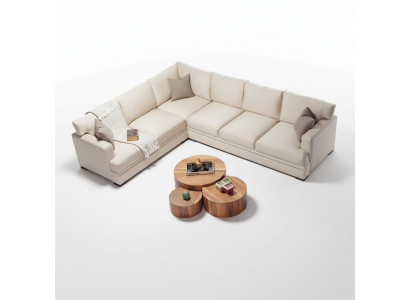 Eckcouch Wunnzëmmer Design Miwwelen Luxus Sofa L-Form Modern Ariichtung