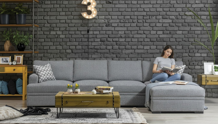 Canapé L-Form Stil Modern Gro Eckcanapé Wunnzëmmer Miwwelen Design Ariichtung