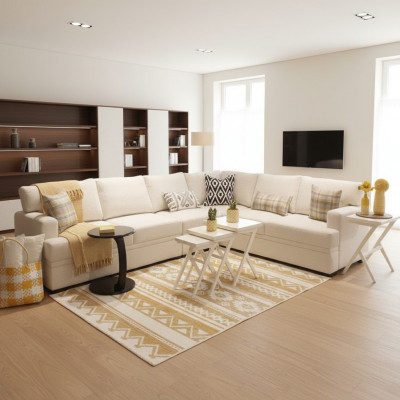 Ecksofa L-Form Modern Sofa Canapé Wunnzëmmer Polster Miwwel Luxus