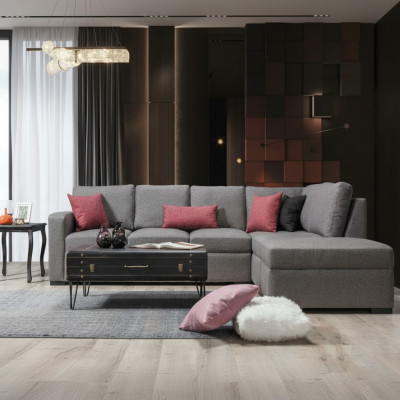 Wunnzëmmer Polsterschmuck Luxus Ecksofa L-Form Modern Design Canapé Couch
