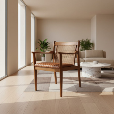 Moderne Holz Armlehnstull Polster Lieder Iesszëmmer Stull Nei Miwwelen