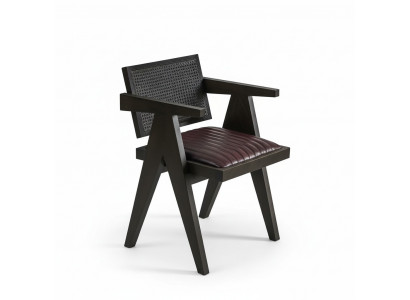 Holzstull Design Braun Aarmleedstull Iesszëmmer Miwwel Sëtz Ariichtung Nei