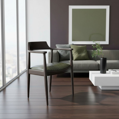 Iesszëmmer Design Stull mat Aarmleeën Neien Miwwel Sëtz Schwaarz Holsstull