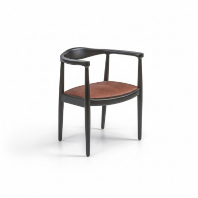 Design Miwwel Stull mat Armleenen Holzstull Nei Ariichtung Polster Sëtz