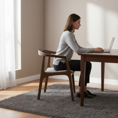 Brongen Stull mat Äermleef Modern Iesszëmmer Holz Stull Ariichtung Design