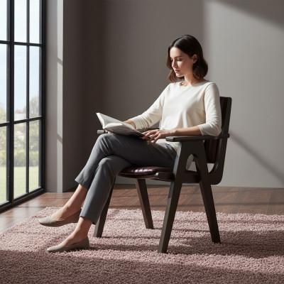 Miwwel Iesszëmmer Design Still mat Armleenen Holz Still Polstersëtz Nei