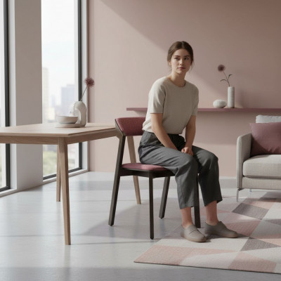 Braune Stull Modern Iesszëmmer Luxus Miwweldesign Polster Miwwelen Nei