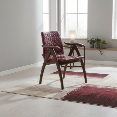 Moderne Stull mat Armlehnen Lieder Sëtz Design Holz Still Iesssall