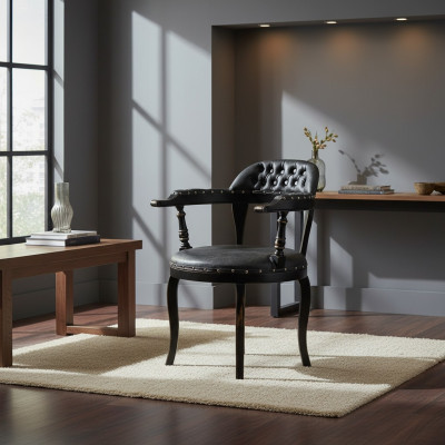 Luxus Design Polstersëtz Stull Polstersëtz Iesszëmmer Holzstull mat Armleefen
