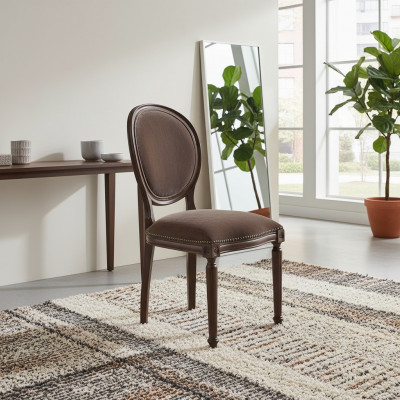 Designer Luxus Klassesch Esstull Still Sëtz Polstersëtz Holz