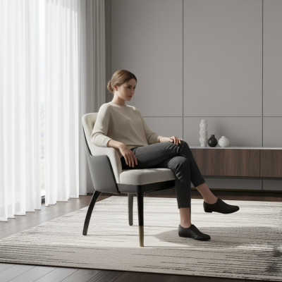 Stull mat Äerm Designer Luxus Miwwelen Iesszëmmer Nei Ariichtung